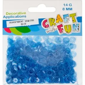 Craft with Fun sequin transparent 8 mm blue pack 40/400