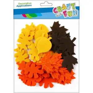 Craft with Fun felt decorations — leaf shapes, assorted colors, pack of 45