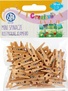 Wooden Clothespins Astra ASTRA Spinacze Drewniane 50 pcs, rustic finish, universal use