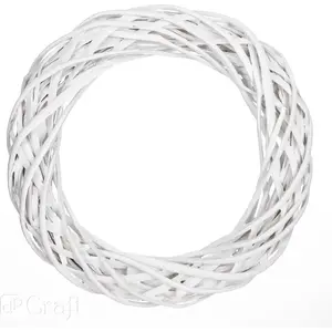 Wreath DP Craft 36cm white wicker — DP Craft Wianek wiklinowy 36cm biały