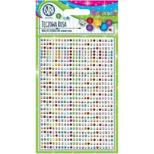 Decorative Sticker Set Astra 'Tęczowa Rosa' — colored crystal embellishments, adhesive decals