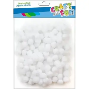 Pompon craft decorations 1 cm, pack 120 pcs — Craft with Fun CF170