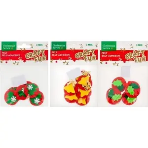 Craft with Fun decorative felt ornaments set, mixed shapes, pack MITO 3MIX2