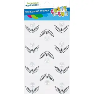 Decorative Crystal Embellishments Set, Craft with Fun CF443 — 11 Pieces, Flower Wing Design