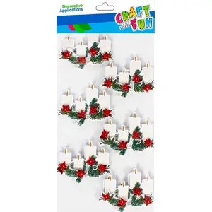 Craft with Fun 3D Sticker Set CFBN346 — 6-piece decorative candles stickers
