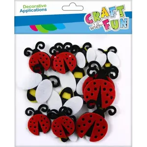 Decorative Felt Shapes set Craft with Fun CF OZDOBA DEK FILC — assorted bee/wasp designs, 18 pieces