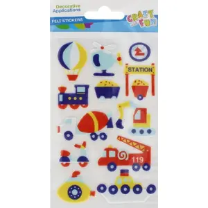 Felt Decoration Kit Craft with Fun CF713 – themed vehicle felt shapes set