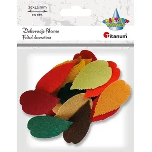 Felt Leaves Titanum 30x55 mm mix pack 20 pcs