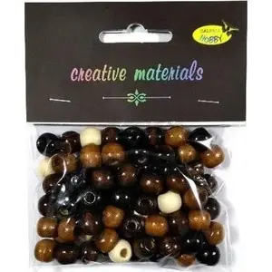 Wooden Beads Shan mix 10 mm 25 g — craft beads for jewelry and decoration