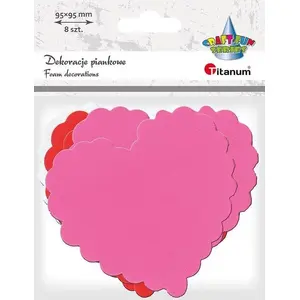 Foam Heart Decorations with Ruffle Mix 8 pcs, Titanum, model 457837