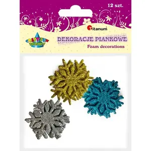 Foam Shapes Snowflakes 12 pcs, Titanum TITA5347 — decorative craft foam shapes