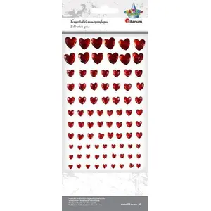 Self-adhesive Heart Stickers Titanum, 84 pcs, red