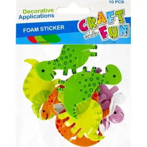 Craft with Fun dekoratīvās EVA putu uzlīmes — Dino spryżyl komplekts, 10 gab. (CF643)