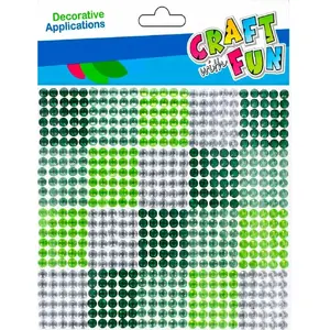 Craft with Fun decorative crystal embellishment 10×10 mm green CF671 pack