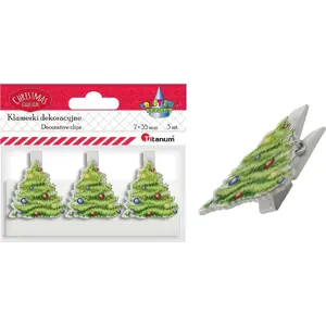 Decorative Wooden Clothespins Titanum Christmas Trees 3 pcs