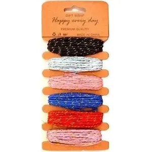 Paper twine with gold thread Lovrin — pack with 6 colors