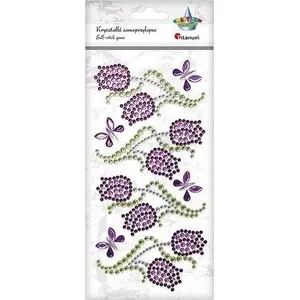 Self-adhesive crystal nail decorations Titanum Kryształki tulipany, set of 8