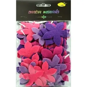Фетровые цветы Happy Color — розово‑фиолетовая гамма, набор 60 шт.