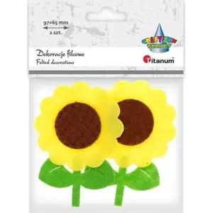 Felt Sunflower Decorations Titanum 3D set of 2