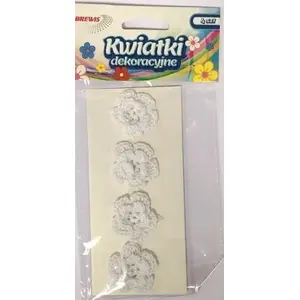 BREWIS decorative push-in button Kwiatki 35 mm K35-1 white