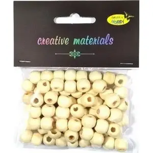 Wooden Beads Shan 10 mm, cream, 25 g pack