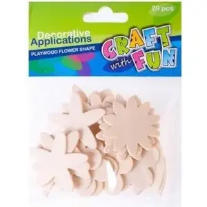 Wooden flower-shaped decorations set, Craft with Fun — 20 pcs