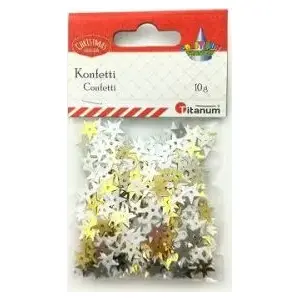 Konfeti Titanum Konfetti gwiazdki 10G zelta un balts - Titanum TITA5270
