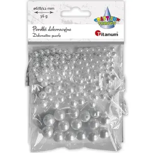 Plastic Beads TEKA Koraliki white pearls 36 g – crafting and jewelry supplies