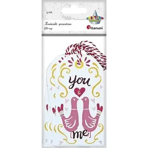 Gift hanging ornaments Titanum you&me set of 5 - dove-shaped decorations