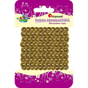 Sequin Trim 6 mm, 2 m — Craft with Fun (gold) | decorative sequin tape