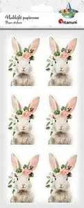 Paper Stickers Titanum rabbit, set of 6 – decorative paper decals for crafts and scrapbooking