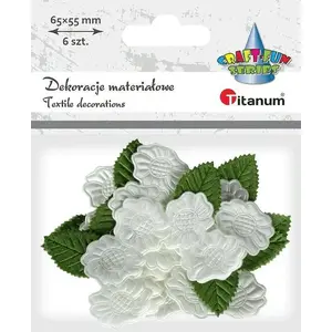 Fabric Decorative Flowers Titanum set of 6 — gardenia design, craft and home decor