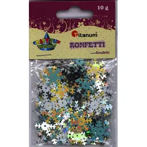 Titanum Konfetti śnieżynki 10g — decorative snowflake confetti, 10 g packet