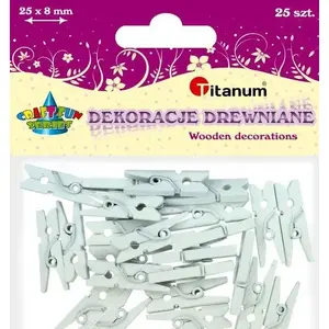 Wooden Clothespins Titanum 25×8 mm, 25 pcs, white