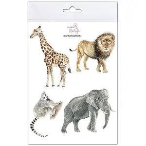 Craft Iron-On Transfers Mama Maluje — Naprasowanki Zwierzęta Afryki (animal-themed iron-on patches)
