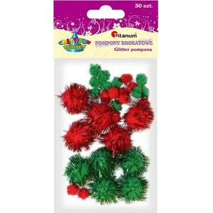 Pom-poms pack Titanum Craft-Fun 30 pcs, mixed metallic brocade colors