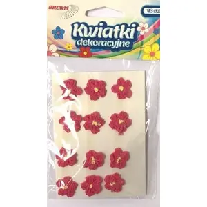 BREWIS decorative button Kwiatki 18 mm, dark pink, model K18-5