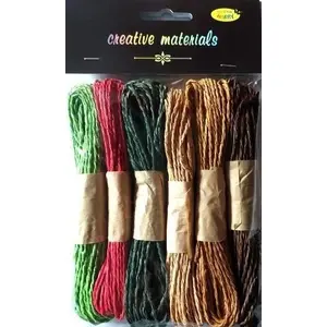 Paper twine set Lovrin — 6 colored rolls, decorative craft string