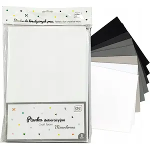 Decorative Foam Sheets INTERDRUK Monochrome set of 8 — thin craft foam for DIY, scrapbooking and model making