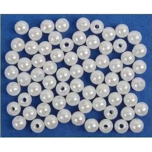 Bead strand FANDY 8 mm white glass beads for jewelry making, round spacer beads