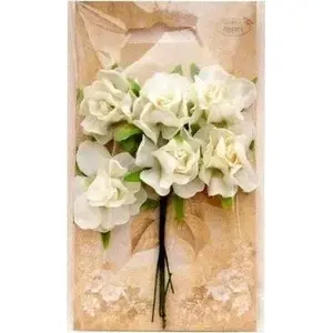 Fabric Flowers Titanum Kwiaty materiałowe 3 cm, cream, pack of 6