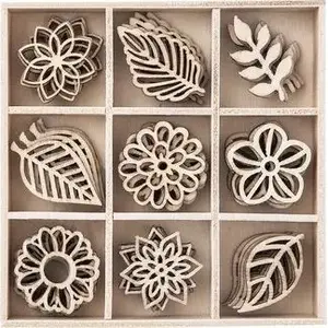 Wooden Shapes DP Craft Leaves set 45 pcs - DPCRAFT Liście AK123DLP