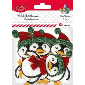 Felt 3D stickers Titanum penguins set of 6 — decorative craft embellishments