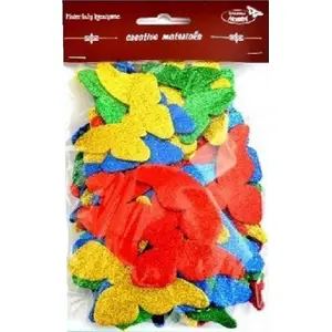 Tulup decorative glitter butterflies, set of 52 pieces