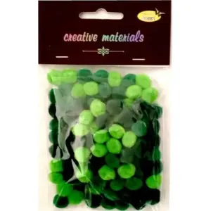 Pom-poms (10 mm, green) Titanum pack of 100 – craft pompons for decoration and sewing