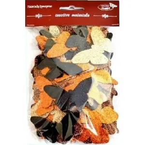 Decorative glitter butterflies Tulup set — 52 pieces, assorted sizes and colors