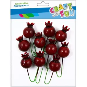 Craft with Fun decorative pom-poms 2 cm, wild rose color, pack of 10