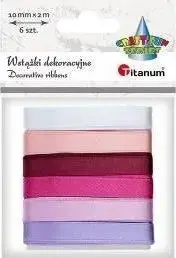 Satin ribbons TEKA 10 mm width, 2 m length, pack of 6 colors