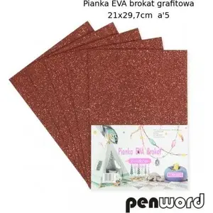 Penword foam EVA glitter sheet A5 21 x 29.7 cm graphite