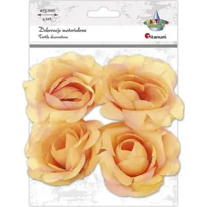 Fabric 3D Roses 75 mm tea color, pack of 4 — Creality